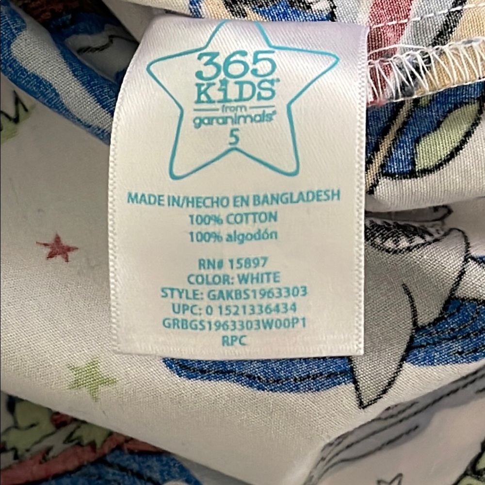 365 Kids Graphic Print Shirt - Multicolor SZ 5 - Picture 4 of 5